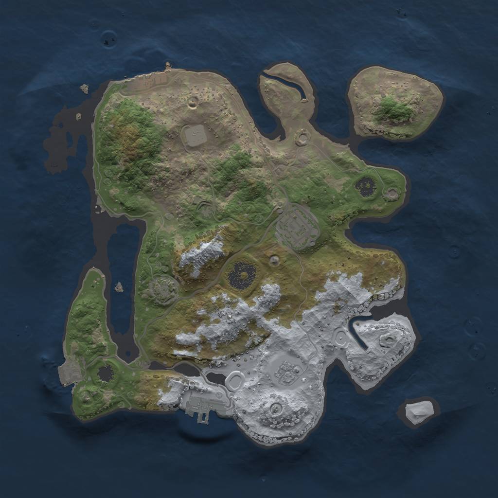 Rust Map: Procedural Map, Size: 2700, Seed: 305384068, 8 Monuments