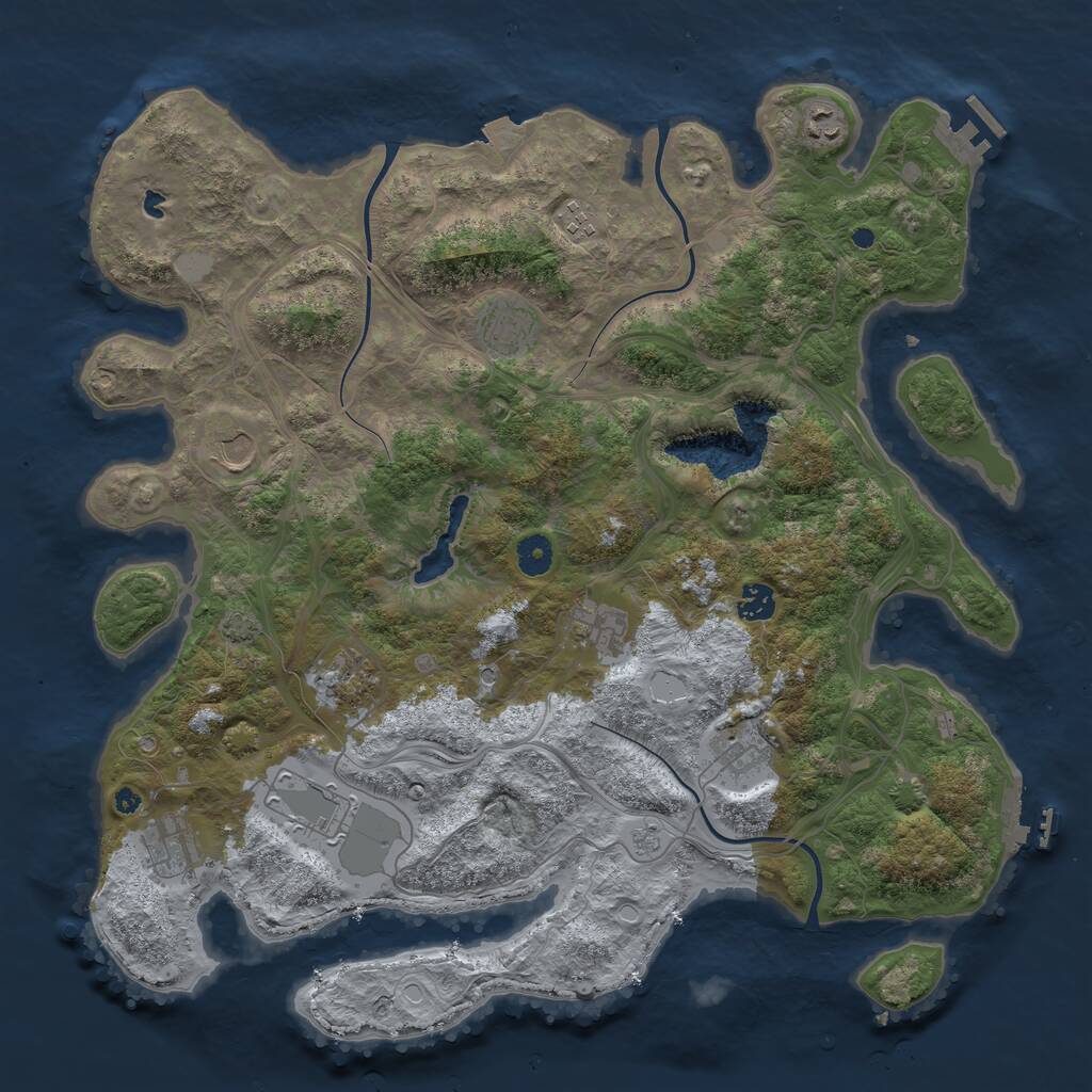 Rust Map: Procedural Map, Size: 4250, Seed: 260196, 16 Monuments