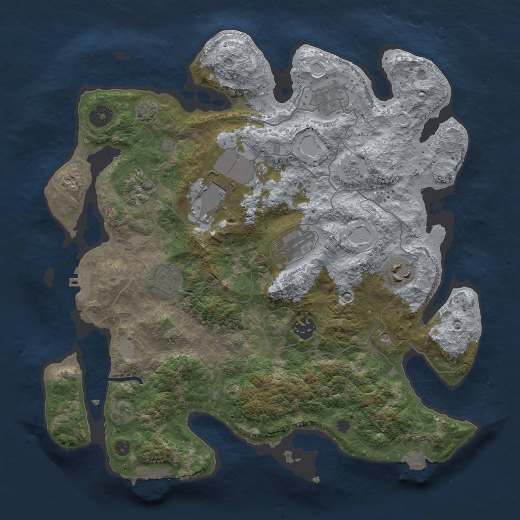 Rust Map: Procedural Map, Size: 3500, Seed: 1983453026, 15 Monuments