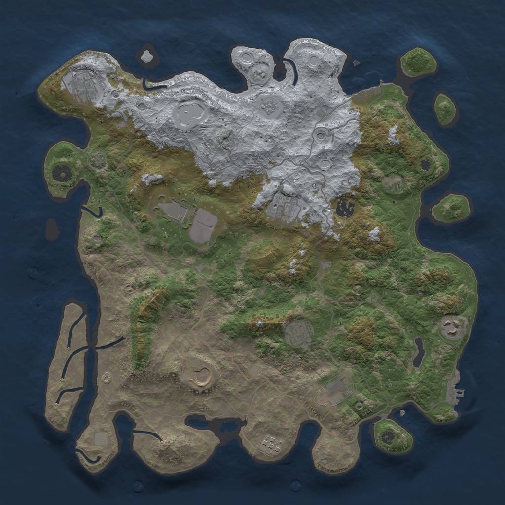 Rust Map: Procedural Map, Size: 4050, Seed: 190423, 17 Monuments