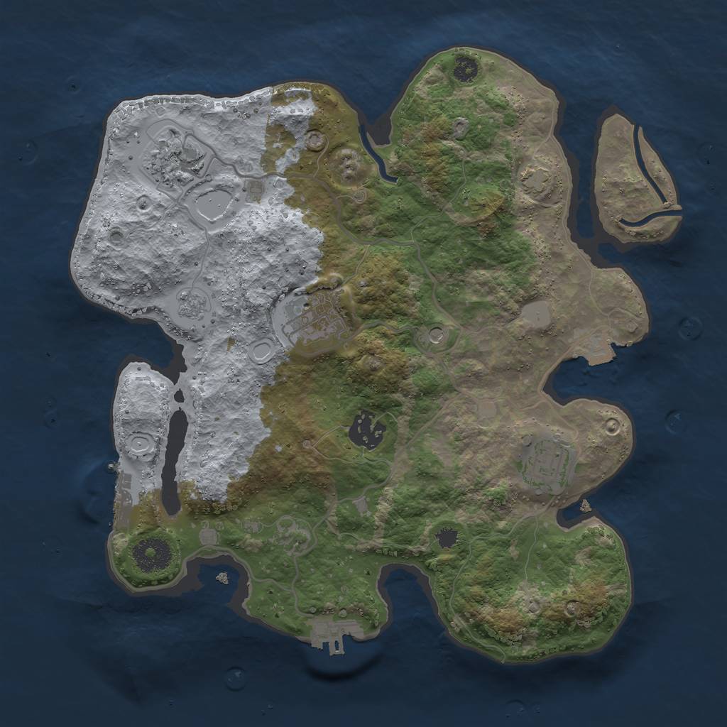 Rust Map: Procedural Map, Size: 3000, Seed: 1342195191, 12 Monuments