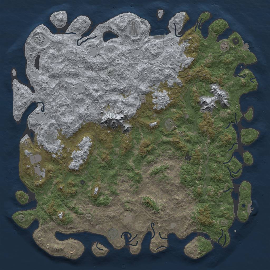 Rust Map: Procedural Map, Size: 6000, Seed: 47484, 19 Monuments