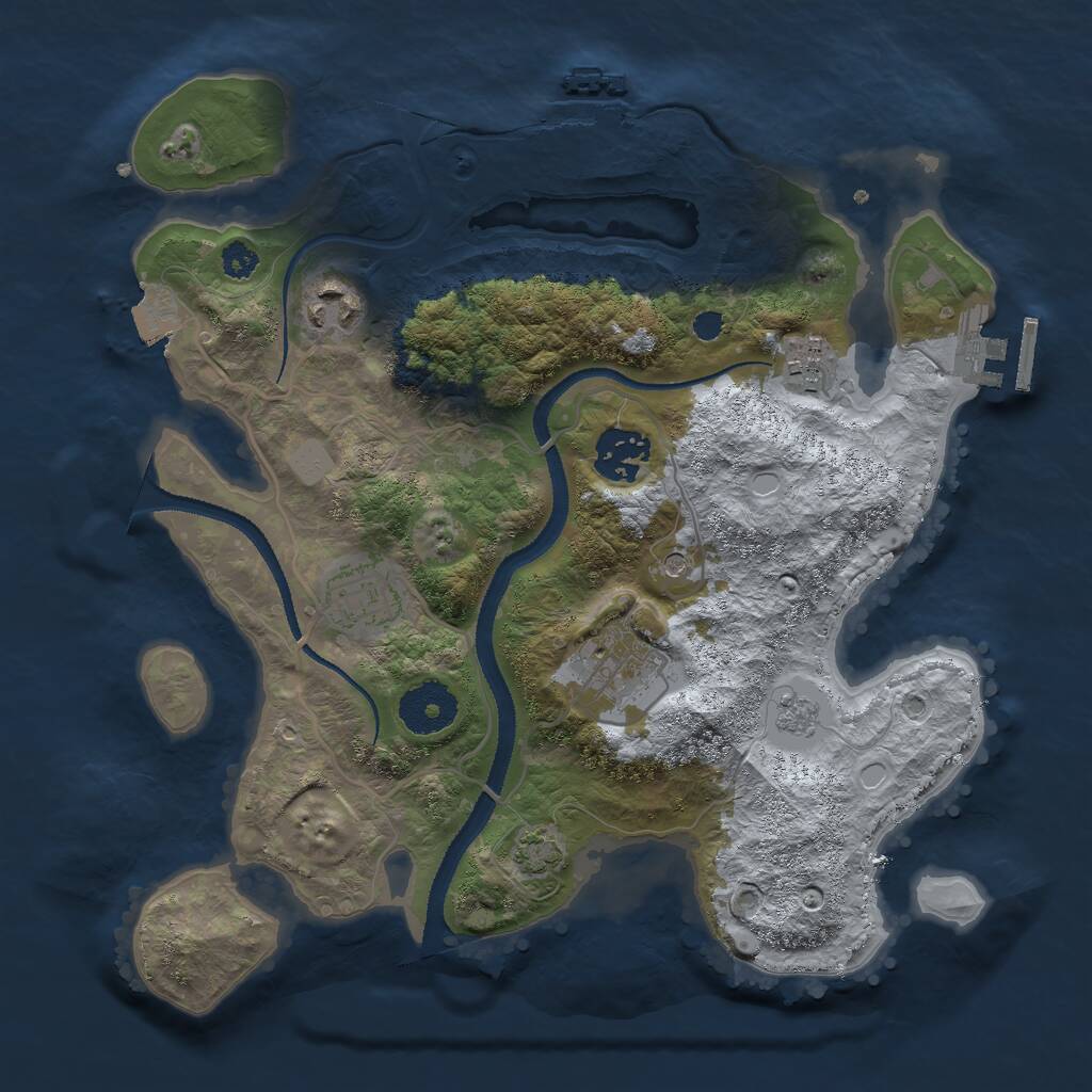 Rust Map: Procedural Map, Size: 3000, Seed: 242141242, 11 Monuments