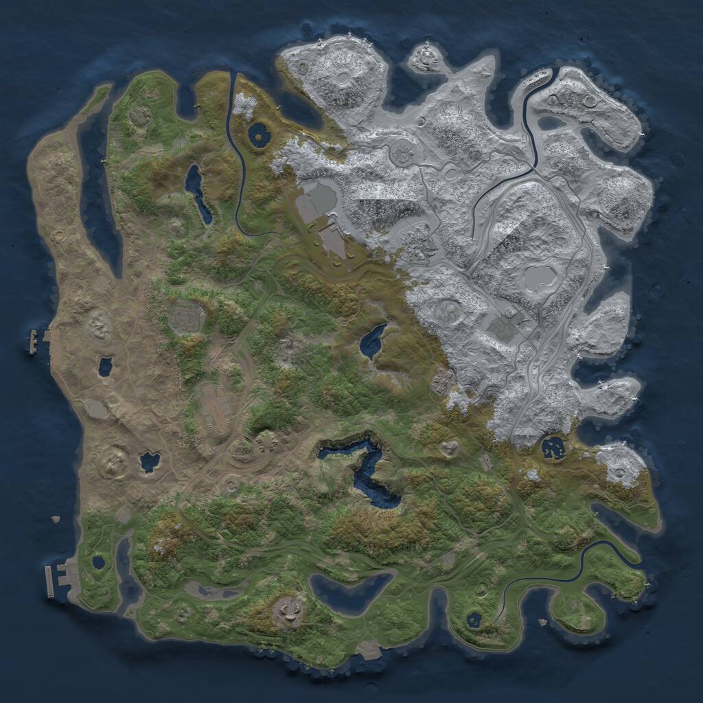 Rust Map: Procedural Map, Size: 4500, Seed: 513330022, 14 Monuments