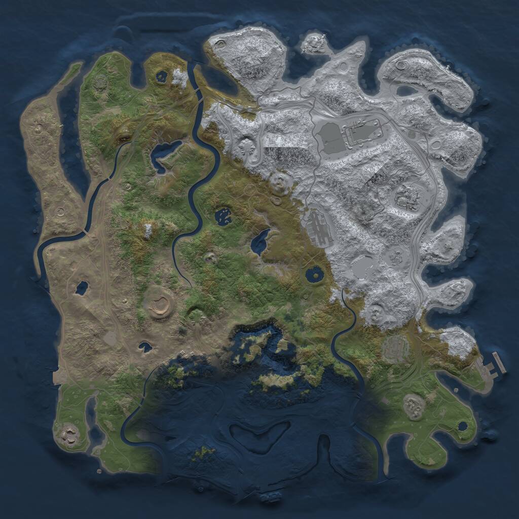 Rust Map: Procedural Map, Size: 4500, Seed: 513330022, 14 Monuments