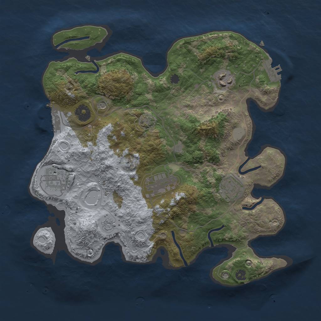 Rust Map: Procedural Map, Size: 3000, Seed: 37941, 12 Monuments