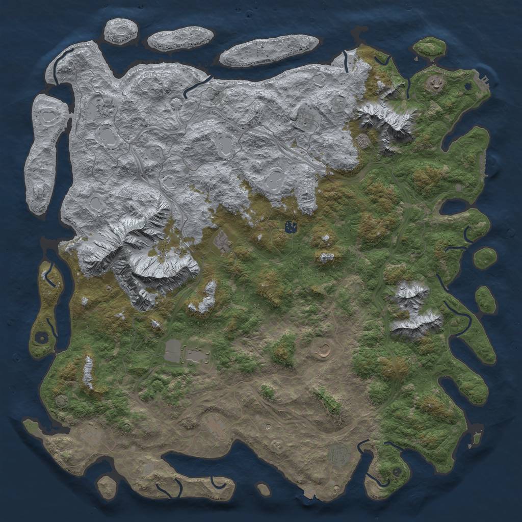 Rust Map: Procedural Map, Size: 6000, Seed: 8815991, 19 Monuments
