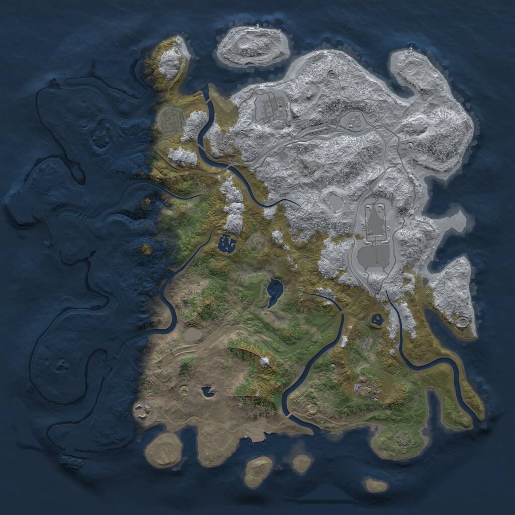 Rust Map: Procedural Map, Size: 4255, Seed: 1959950754, 13 Monuments