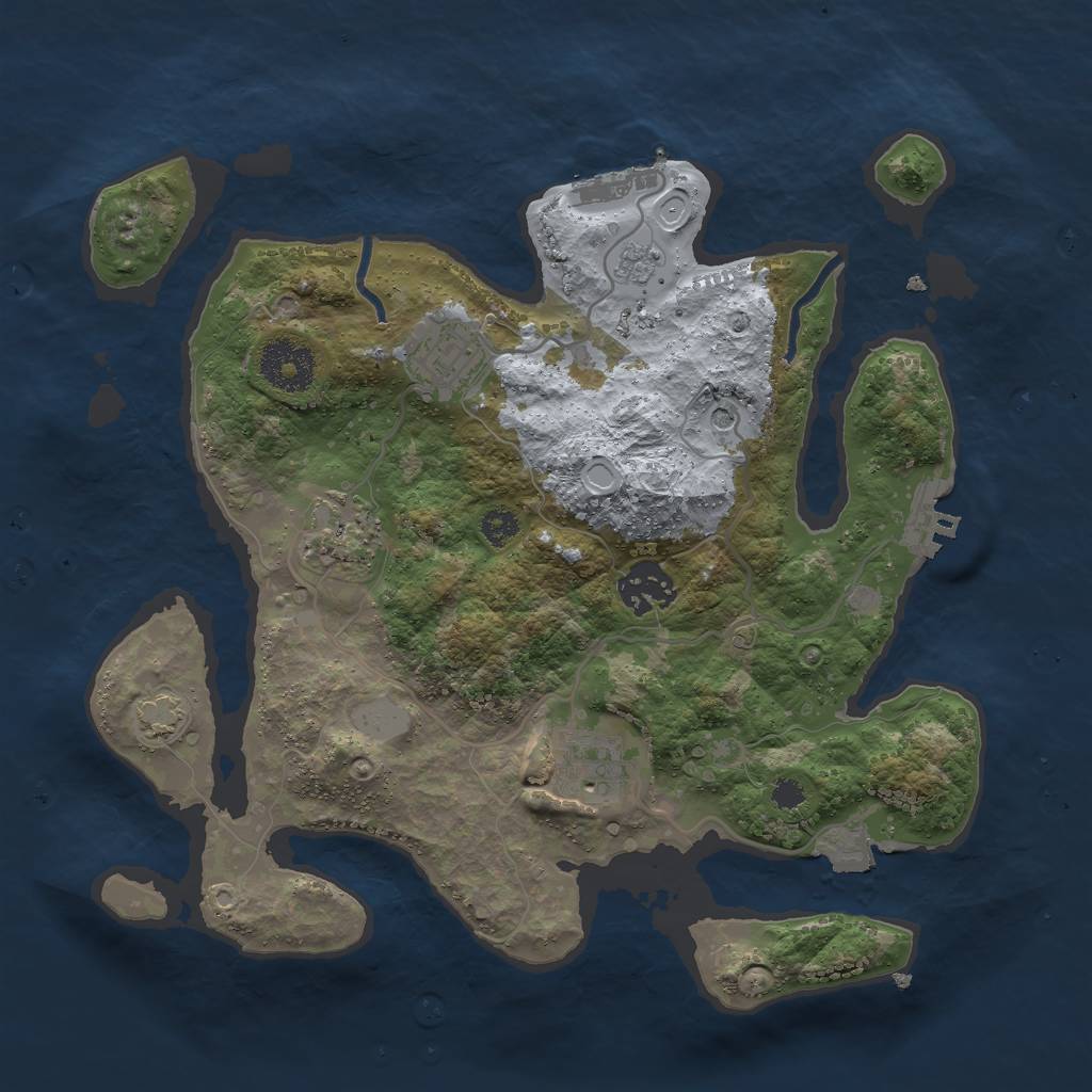 Rust Map: Procedural Map, Size: 3000, Seed: 1987657720, 12 Monuments