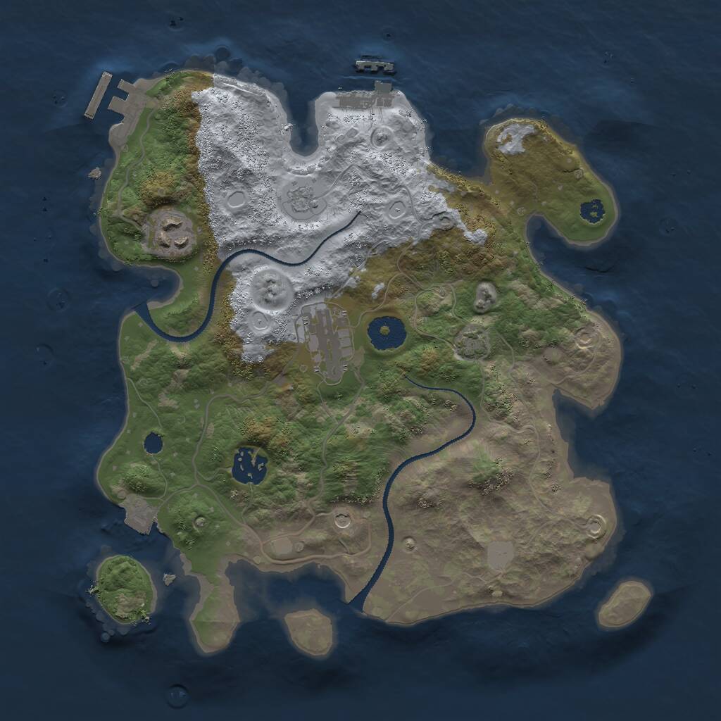 Rust Map: Procedural Map, Size: 3000, Seed: 21720, 9 Monuments