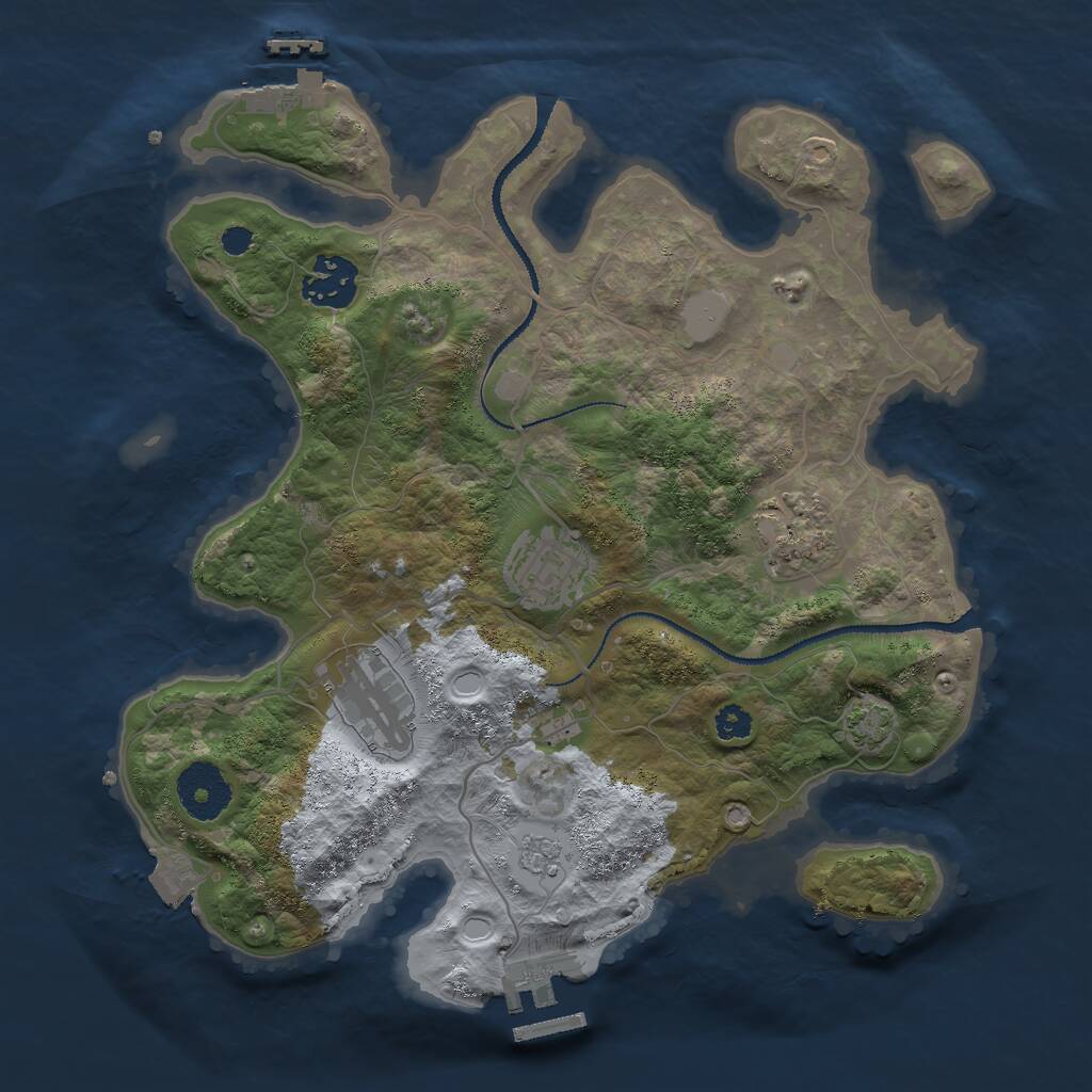Rust Map: Procedural Map, Size: 3000, Seed: 29987, 9 Monuments