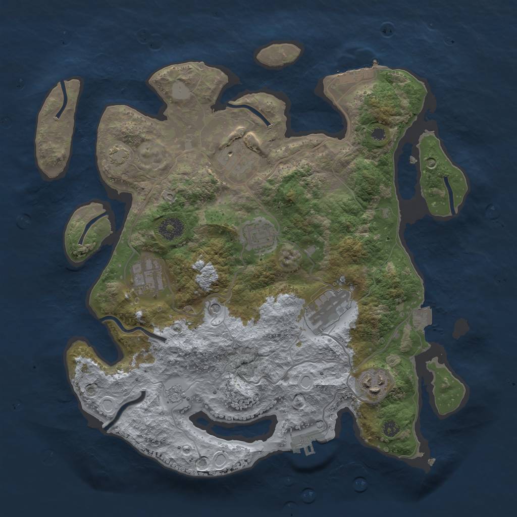 Rust Map: Procedural Map, Size: 3250, Seed: 1981100022, 13 Monuments