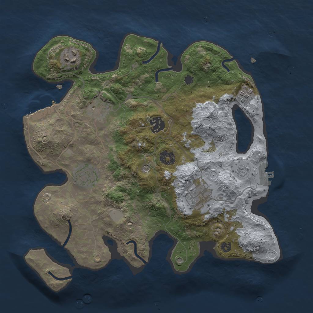 Rust Map: Procedural Map, Size: 3000, Seed: 12106, 13 Monuments