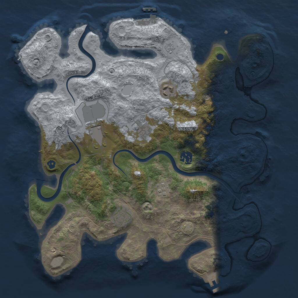 Rust Map: Procedural Map, Size: 3500, Seed: 584656741, 12 Monuments