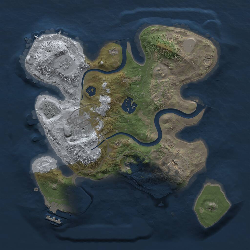Rust Map: Procedural Map, Size: 2500, Seed: 563, 7 Monuments