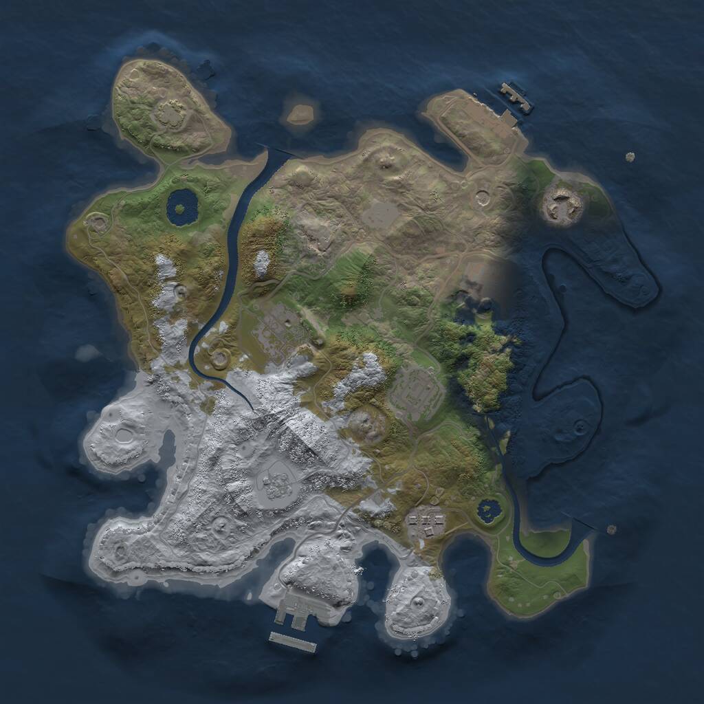 Rust Map: Procedural Map, Size: 3000, Seed: 2134099142, 11 Monuments