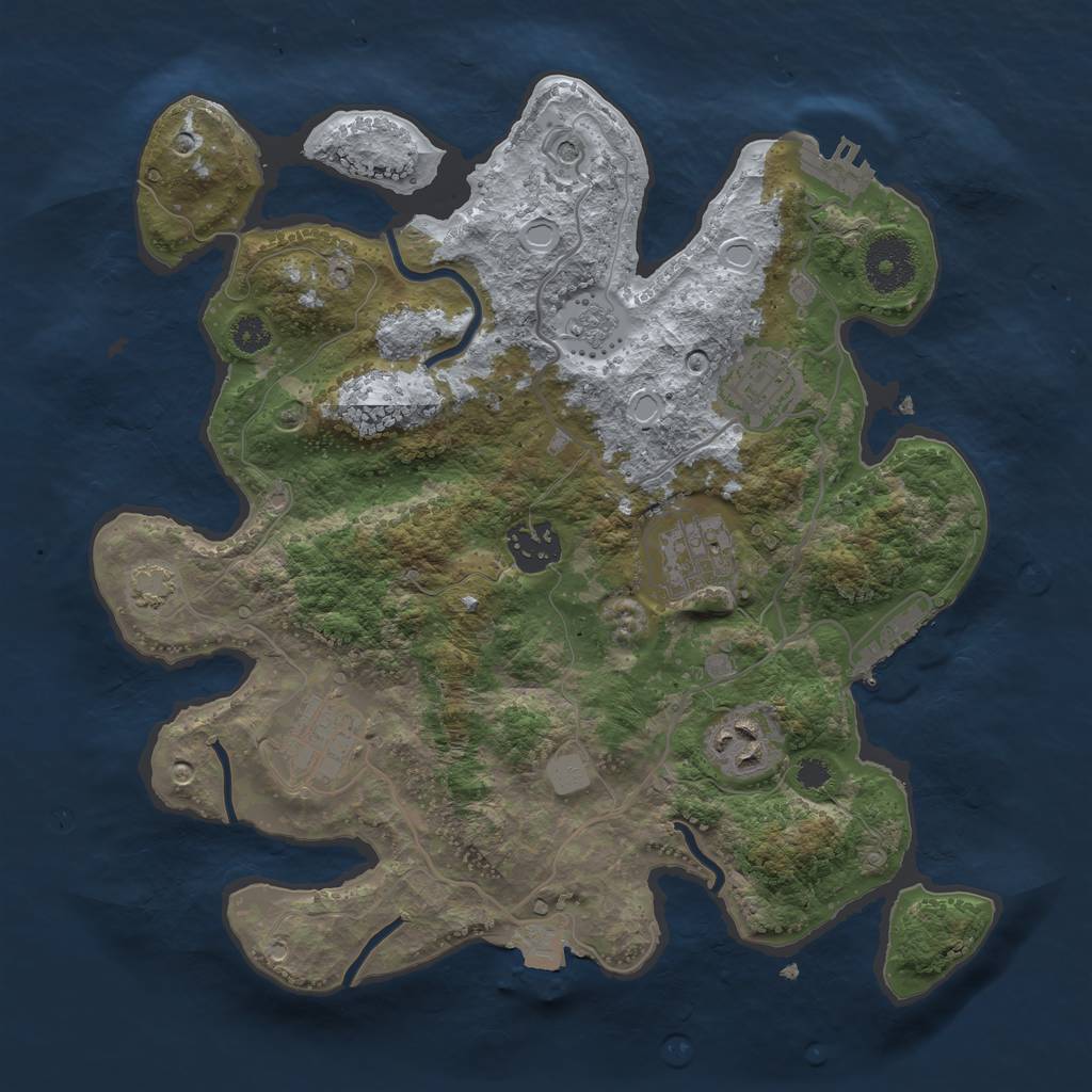 Rust Map: Procedural Map, Size: 3100, Seed: 115326634, 13 Monuments