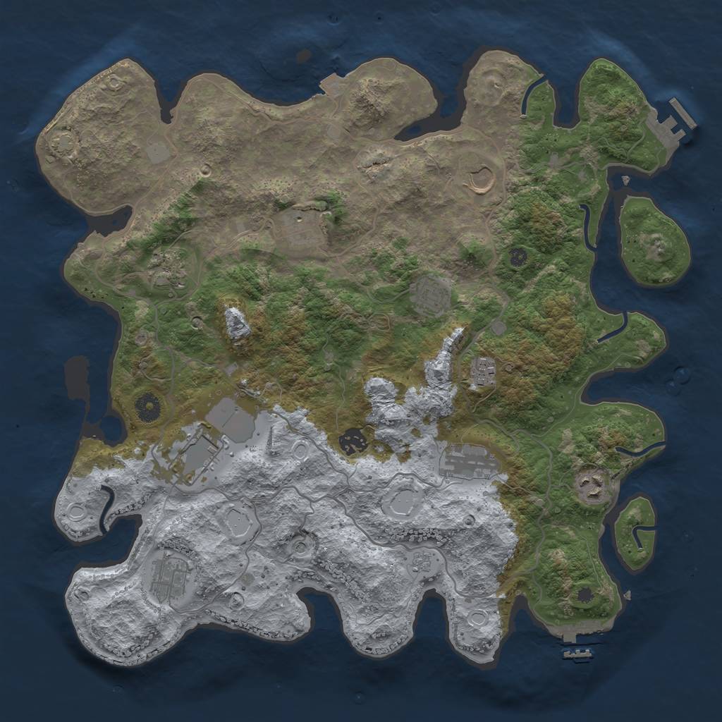 Rust Map: Procedural Map, Size: 4000, Seed: 179631154, 18 Monuments