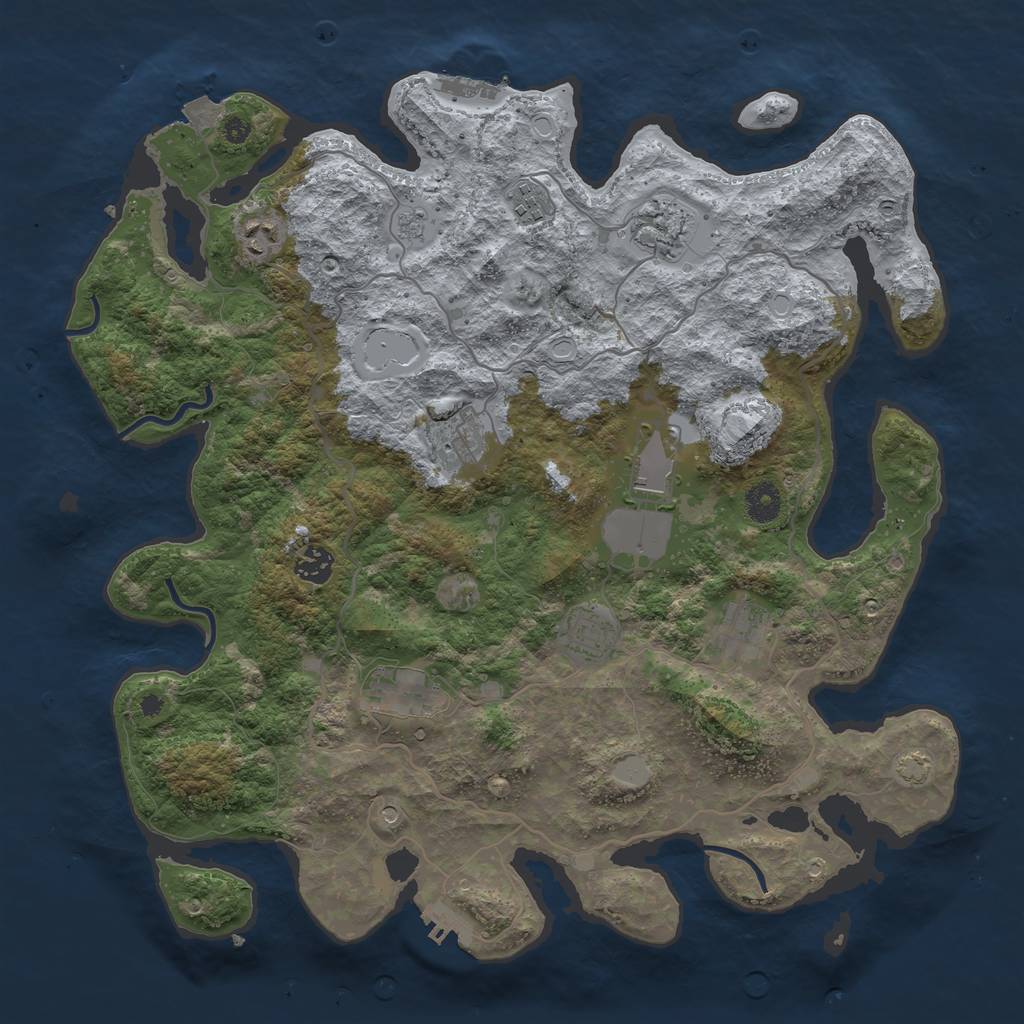 Rust Map: Procedural Map, Size: 4000, Seed: 293439220, 17 Monuments
