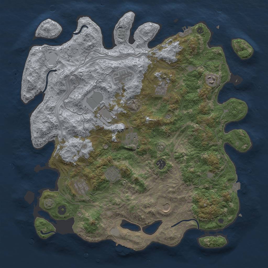 Rust Map: Procedural Map, Size: 4252, Seed: 2009290148, 18 Monuments