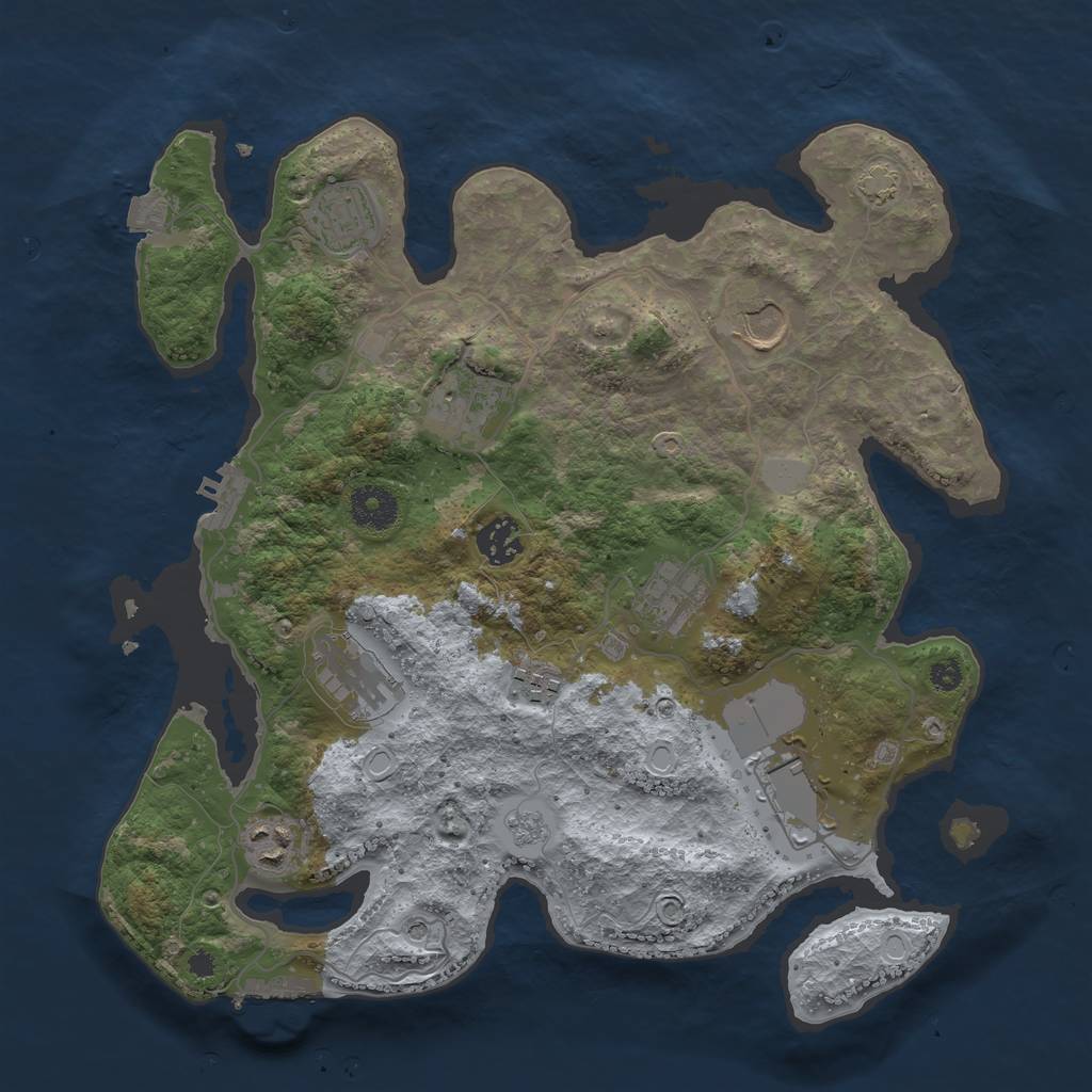 Rust Map: Procedural Map, Size: 3500, Seed: 104858896, 17 Monuments
