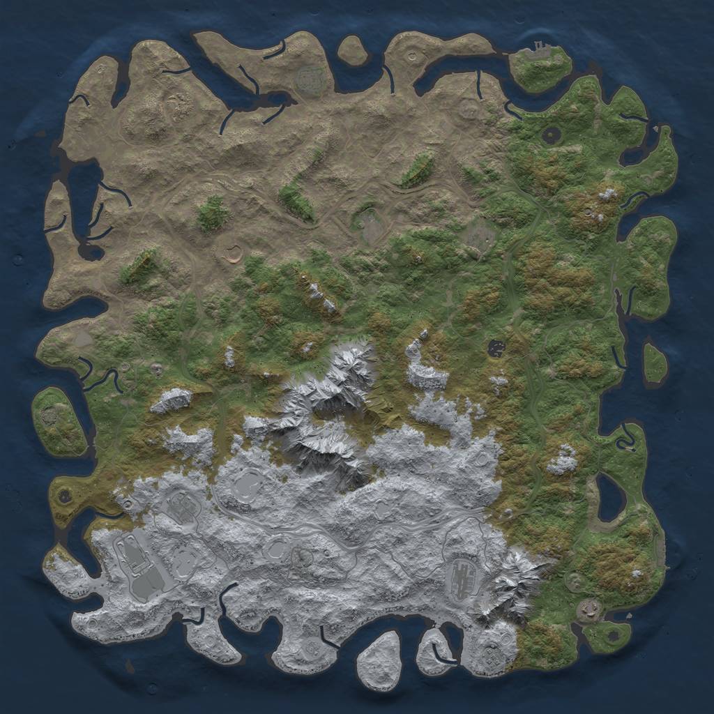 Rust Map: Procedural Map, Size: 6000, Seed: 1476113444, 19 Monuments