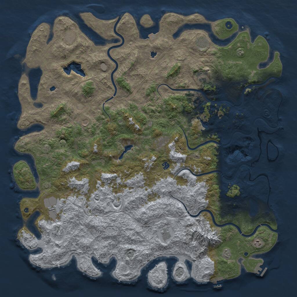 Rust Map: Procedural Map, Size: 6000, Seed: 1476113444, 17 Monuments
