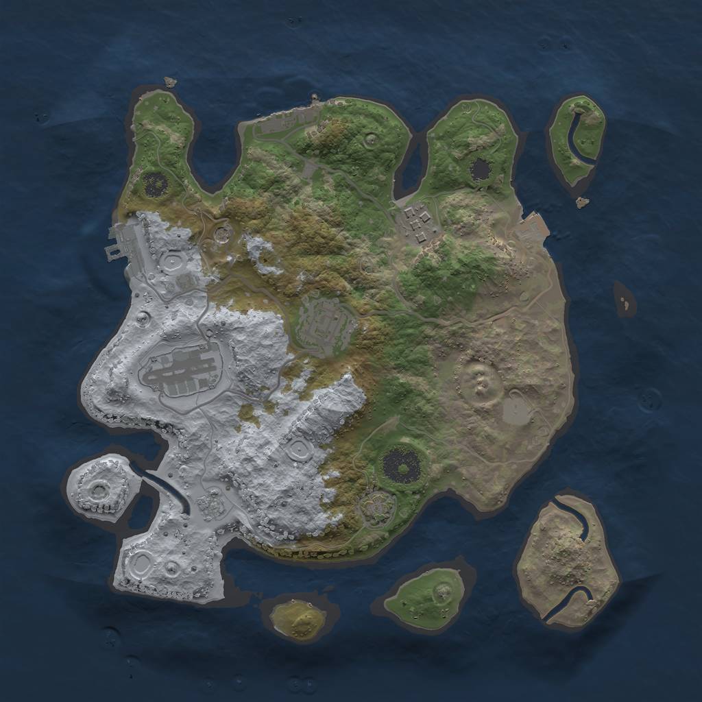 Rust Map: Procedural Map, Size: 2850, Seed: 423974852, 11 Monuments