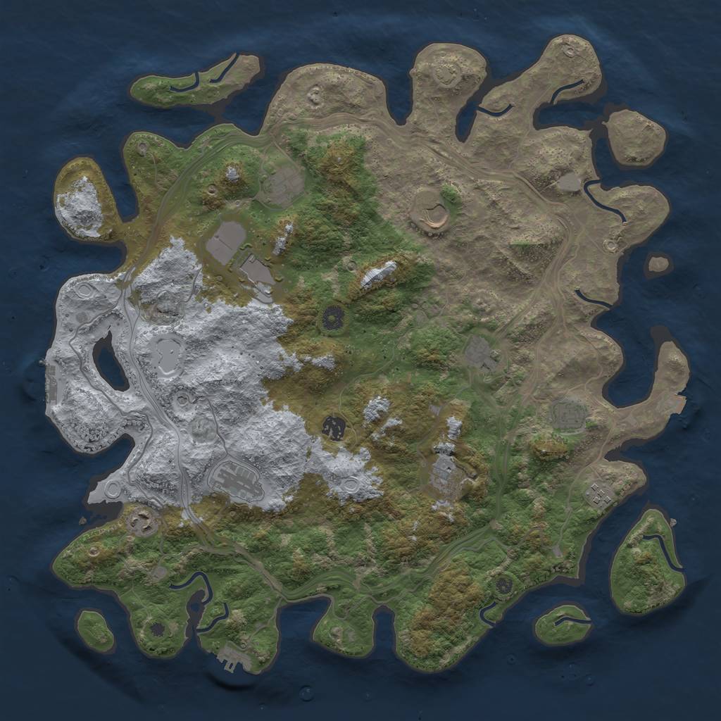 Rust Map: Procedural Map, Size: 4500, Seed: 17066, 17 Monuments