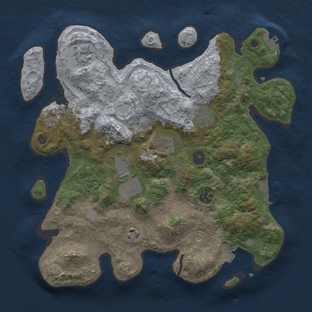 Rust Map: Procedural Map, Size: 3500, Seed: 1515012086, 15 Monuments