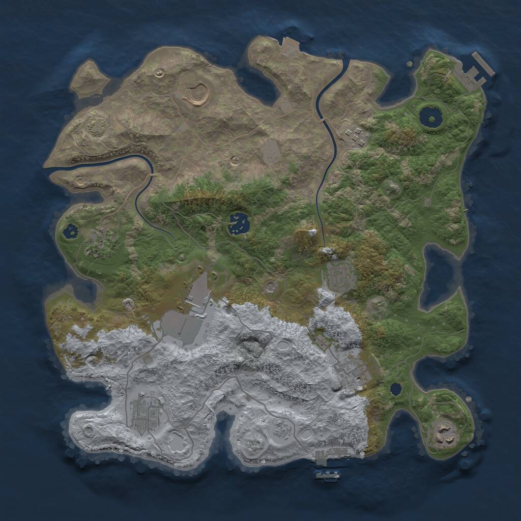 Rust Map: Procedural Map, Size: 3500, Seed: 419280702, 15 Monuments
