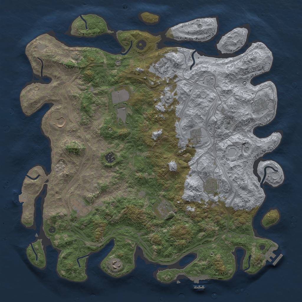 Rust Map: Procedural Map, Size: 4500, Seed: 1463427728, 19 Monuments