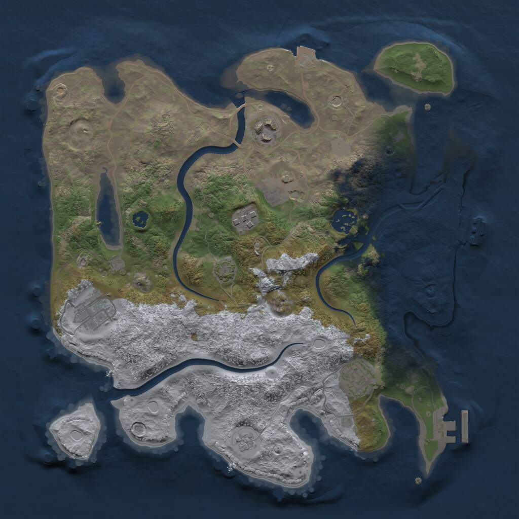 Rust Map: Procedural Map, Size: 3200, Seed: 907, 12 Monuments