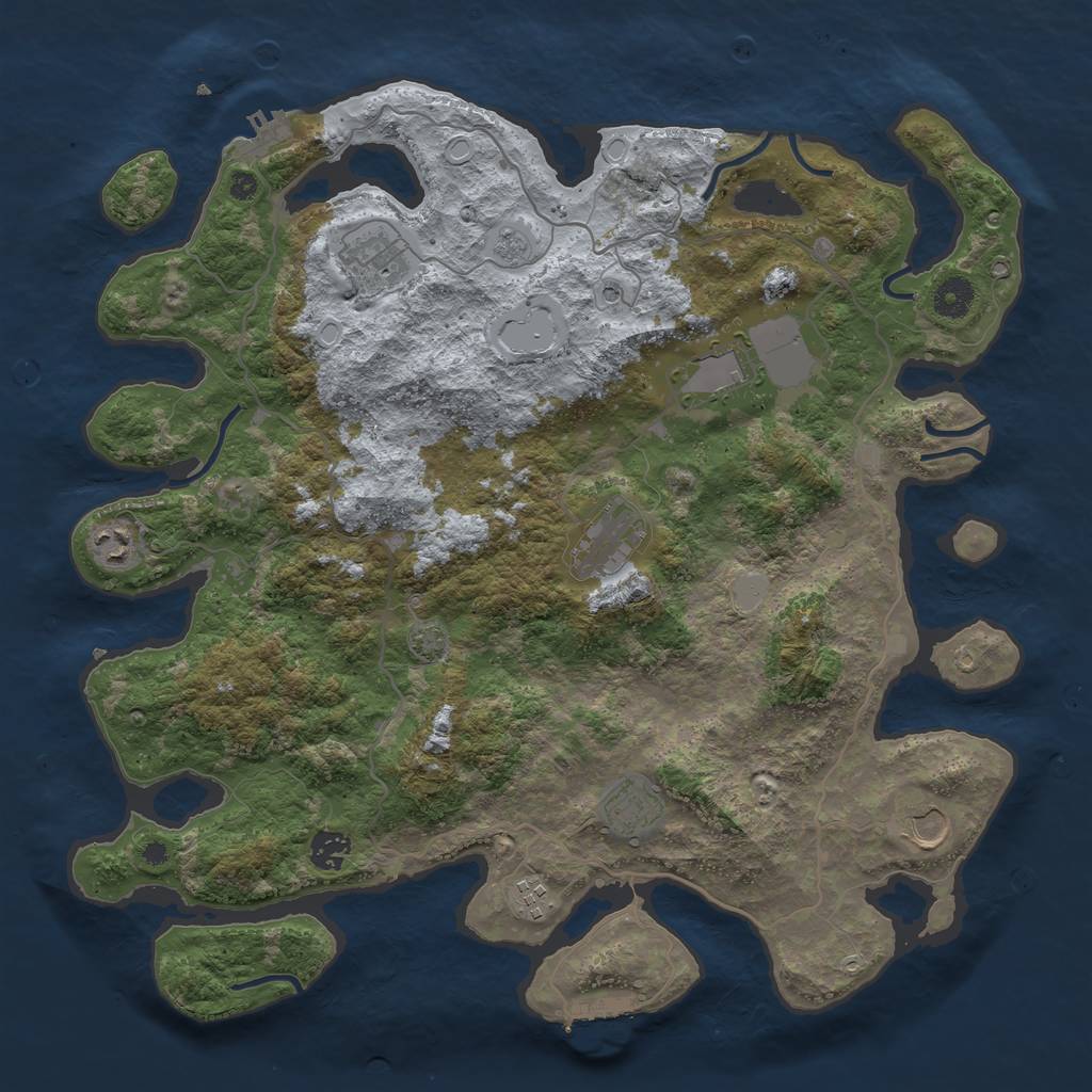 Rust Map: Procedural Map, Size: 4050, Seed: 960593146, 16 Monuments