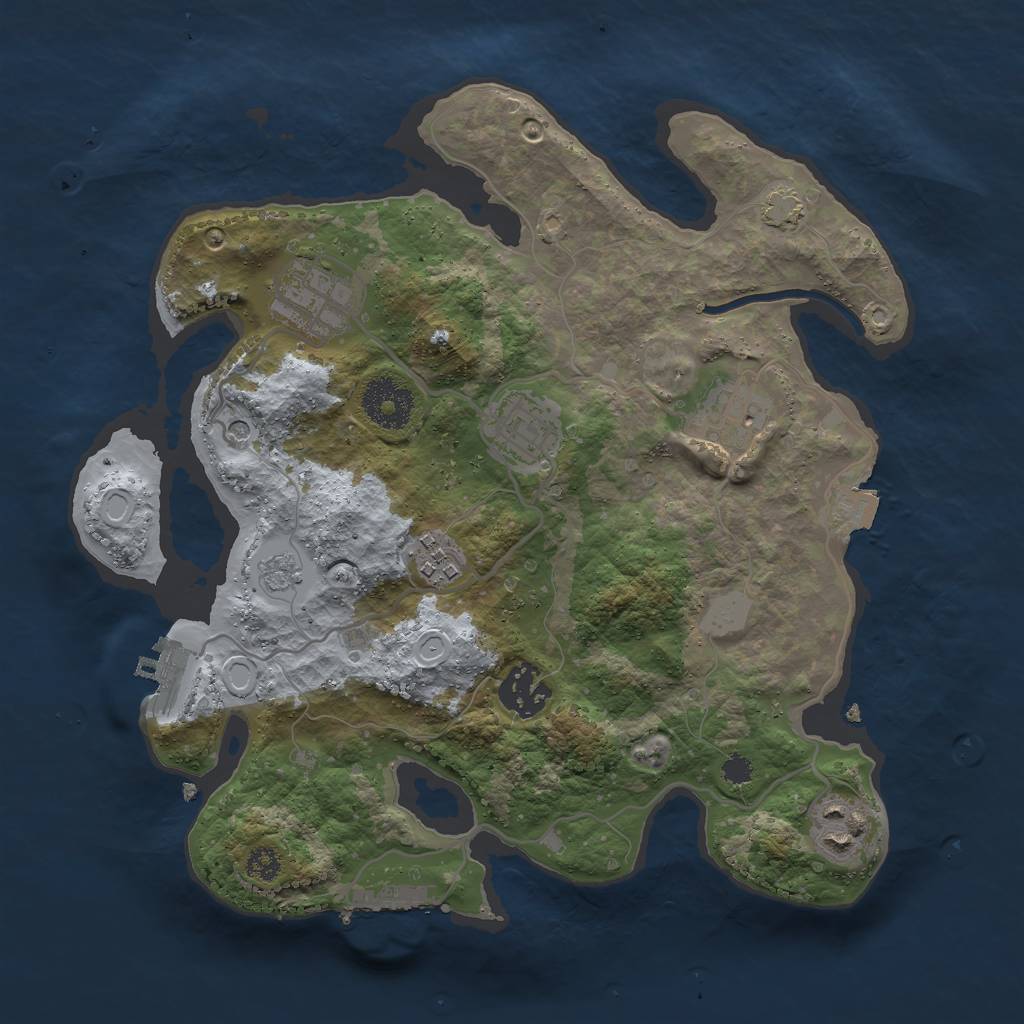 Rust Map: Procedural Map, Size: 3000, Seed: 15240, 14 Monuments