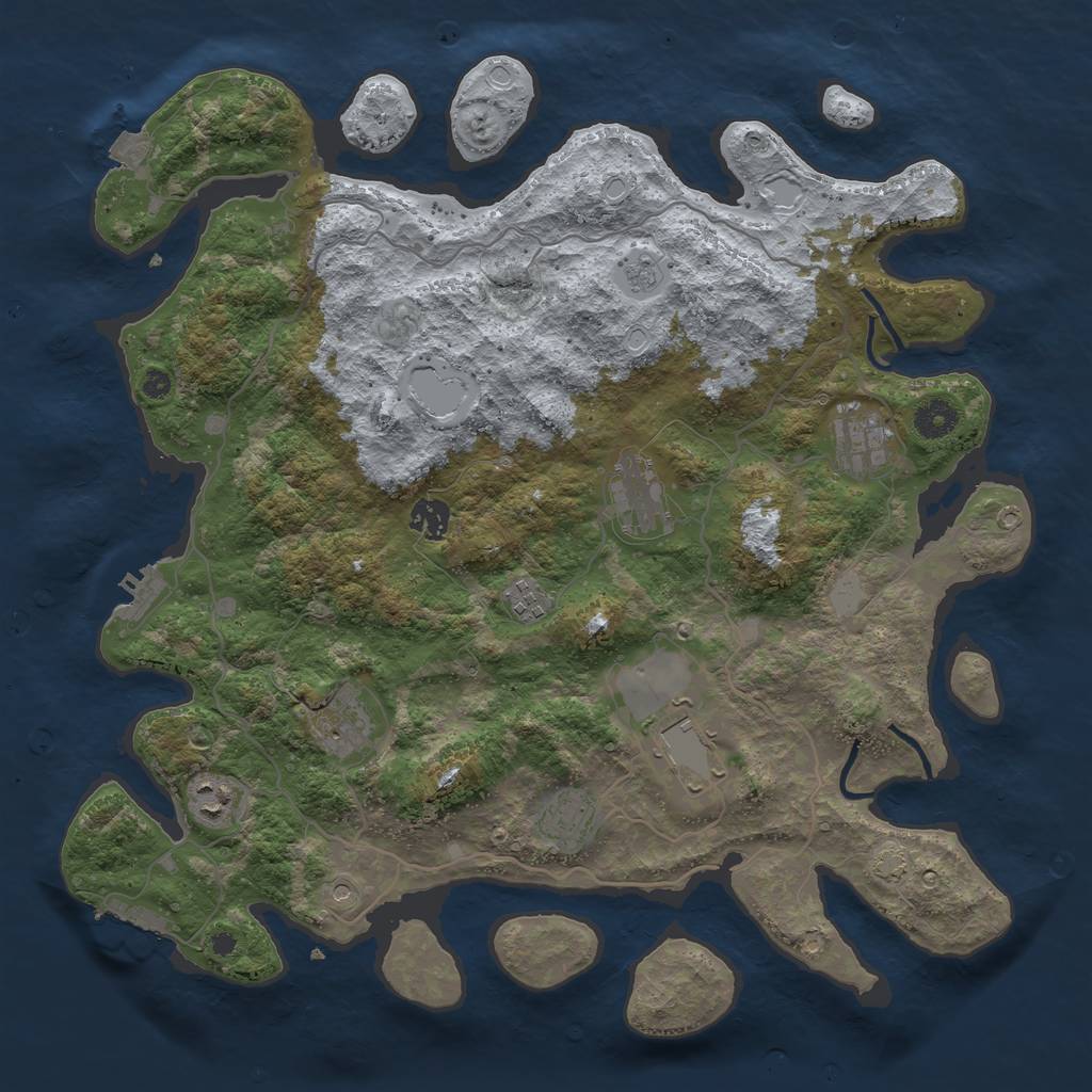 Rust Map: Procedural Map, Size: 4000, Seed: 611565175, 16 Monuments