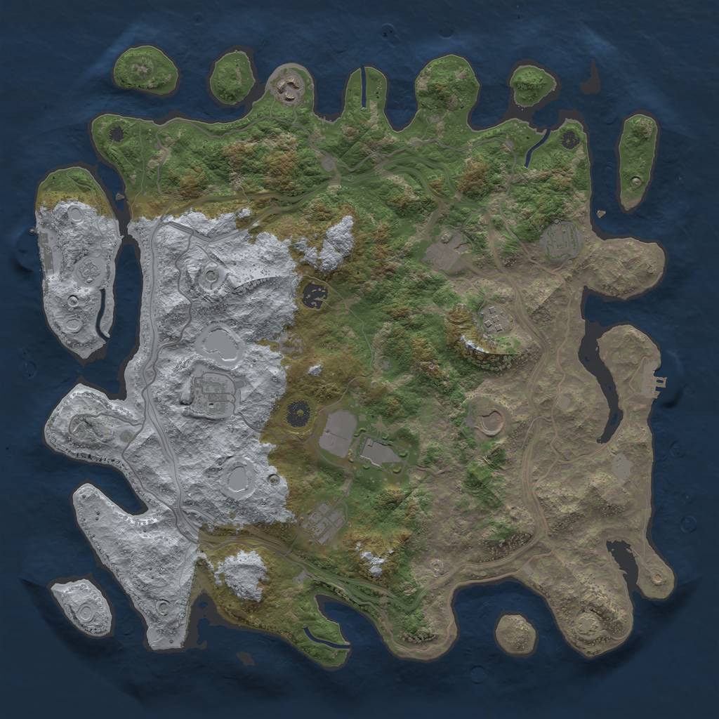 Rust Map: Procedural Map, Size: 4250, Seed: 15468, 17 Monuments