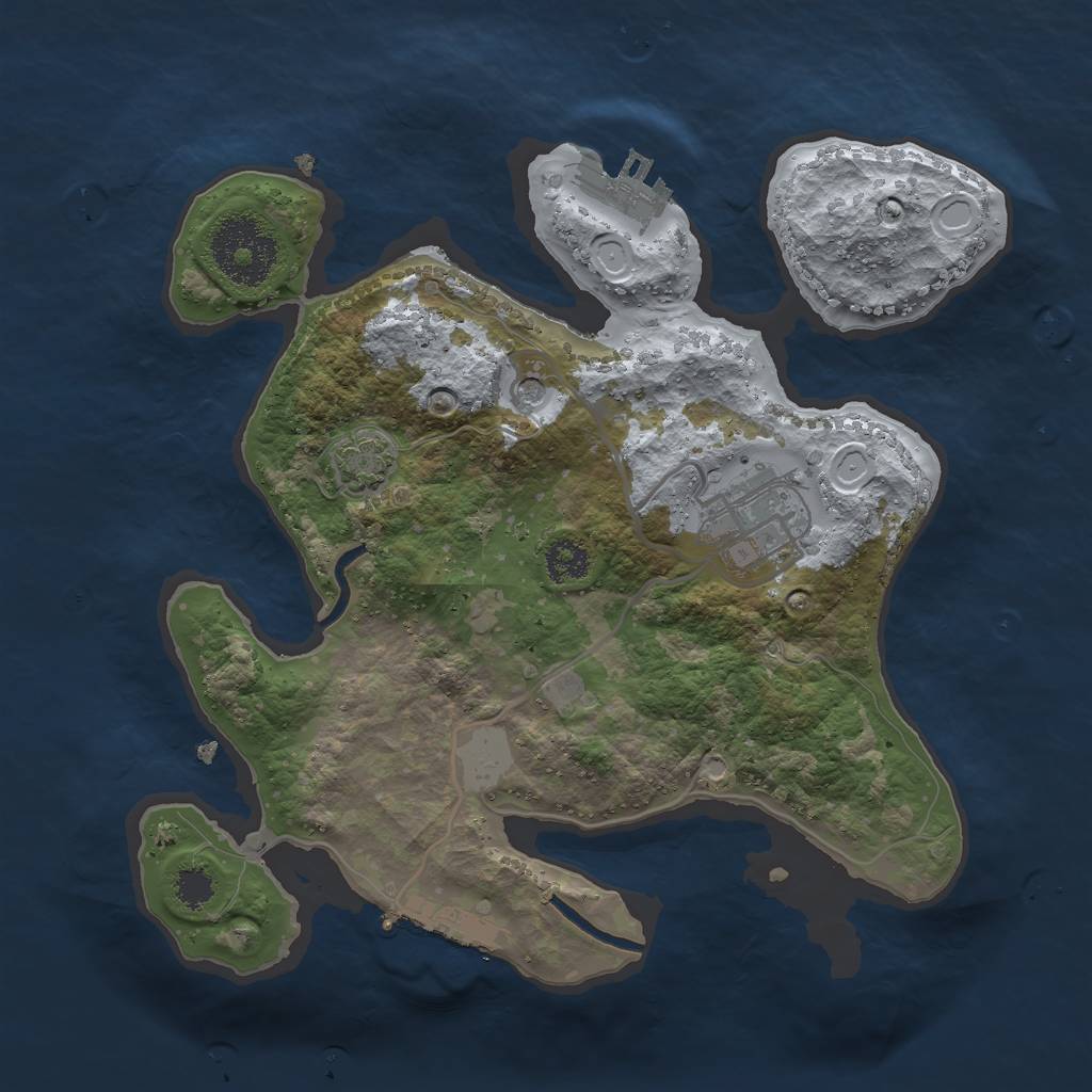 Rust Map: Procedural Map, Size: 2500, Seed: 5456, 8 Monuments
