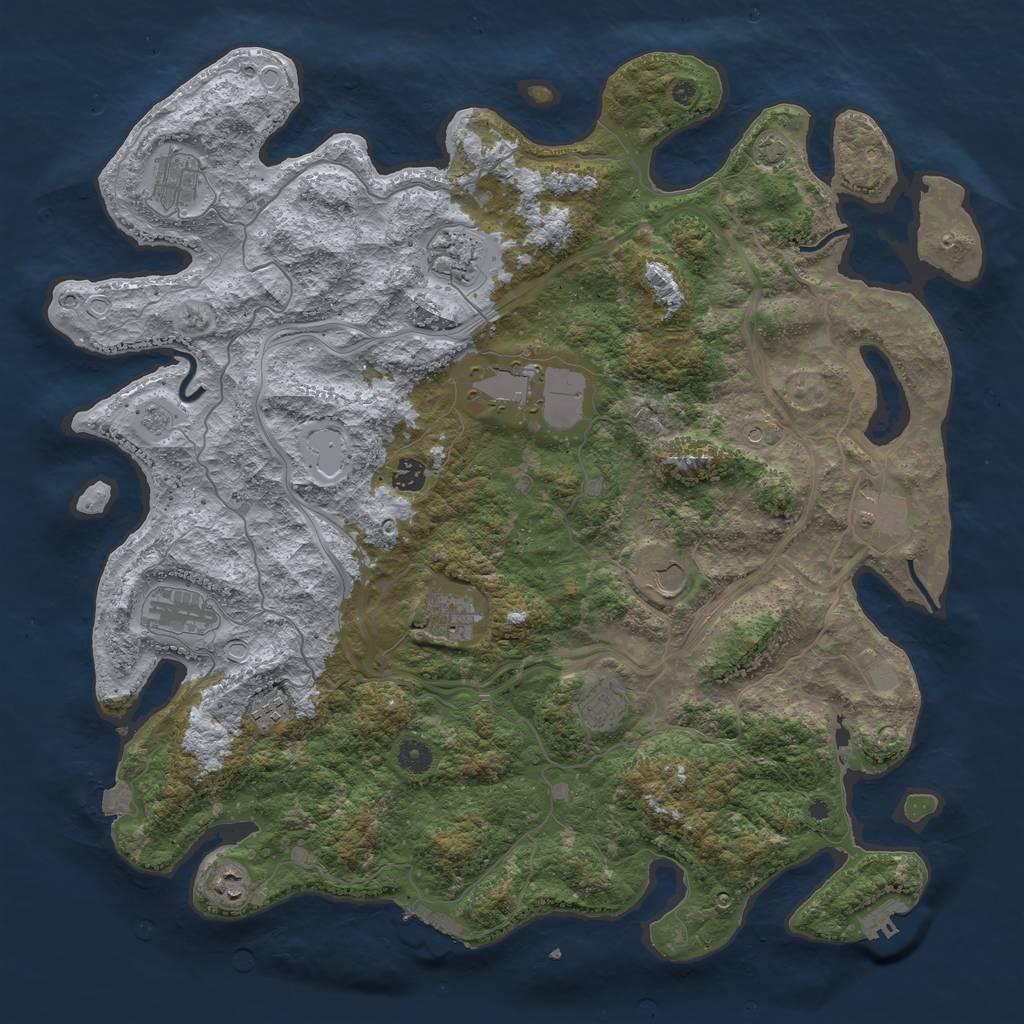 Rust Map: Procedural Map, Size: 4500, Seed: 379, 19 Monuments