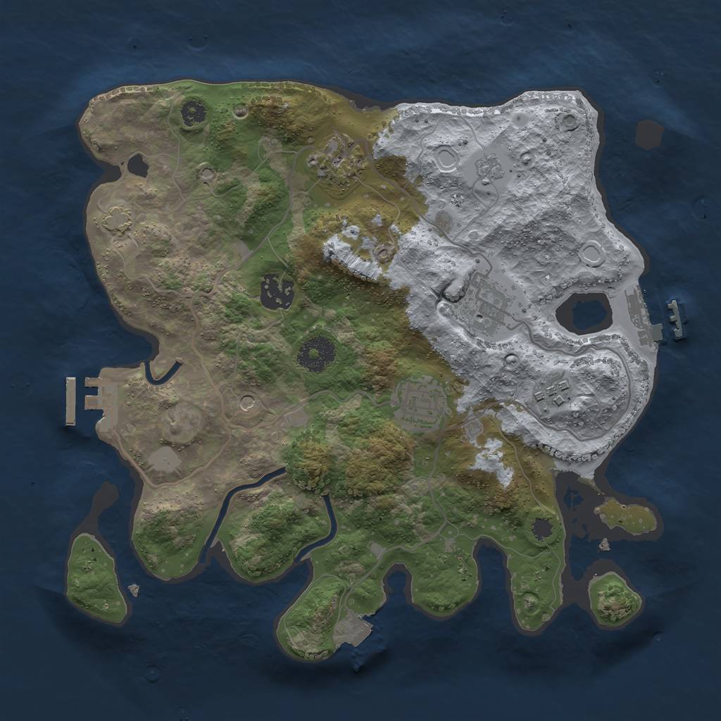 Rust Map: Procedural Map, Size: 3000, Seed: 432432, 13 Monuments