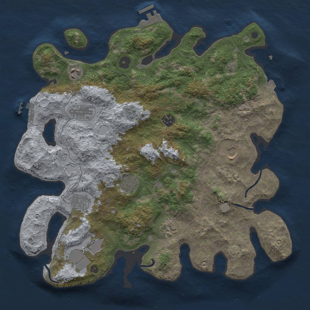 Rust Map: Procedural Map, Size: 3900, Seed: 810781, 17 Monuments