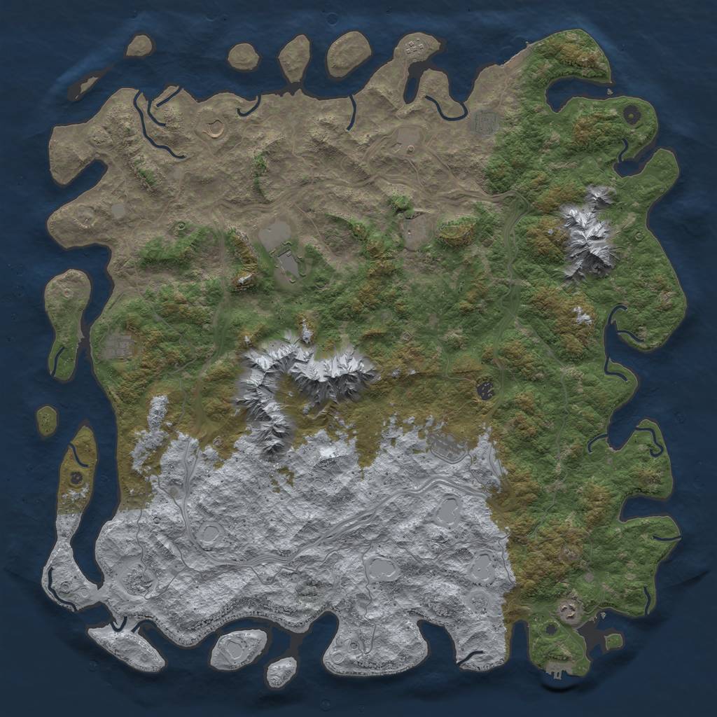 Rust Map: Procedural Map, Size: 6000, Seed: 56959422, 19 Monuments