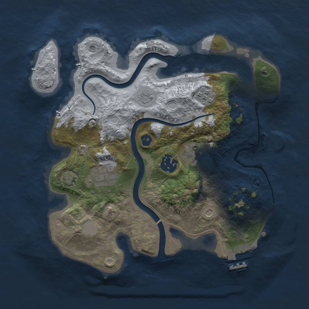 Rust Map: Procedural Map, Size: 2750, Seed: 819358997, 9 Monuments