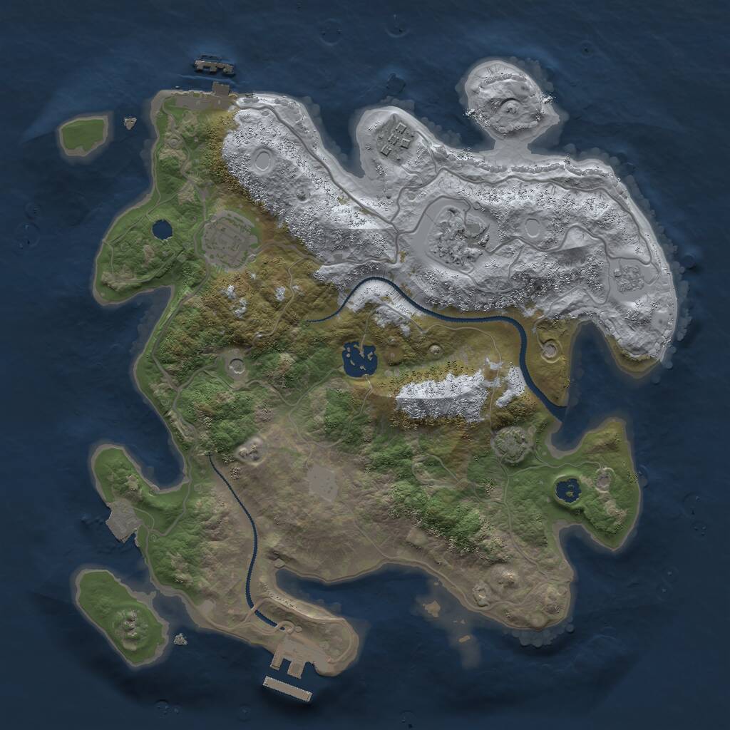 Rust Map: Procedural Map, Size: 3000, Seed: 5456, 10 Monuments