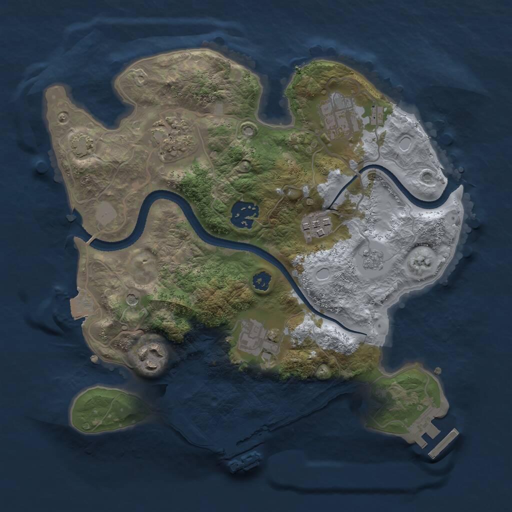 Rust Map: Procedural Map, Size: 2750, Seed: 557395007, 12 Monuments