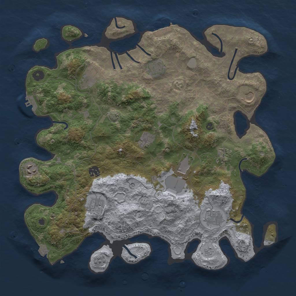 Rust Map: Procedural Map, Size: 4000, Seed: 337317, 19 Monuments