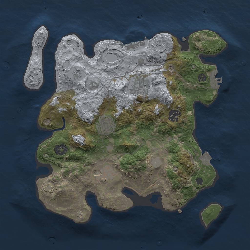 Rust Map: Procedural Map, Size: 3000, Seed: 819358997, 12 Monuments