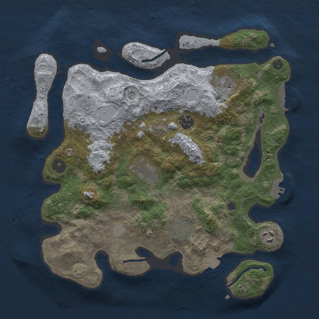 Rust Map: Procedural Map, Size: 3400, Seed: 819358997, 13 Monuments