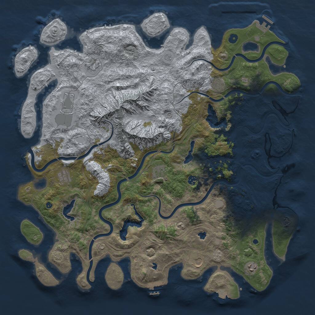 Rust Map: Procedural Map, Size: 5000, Seed: 1369704404, 15 Monuments