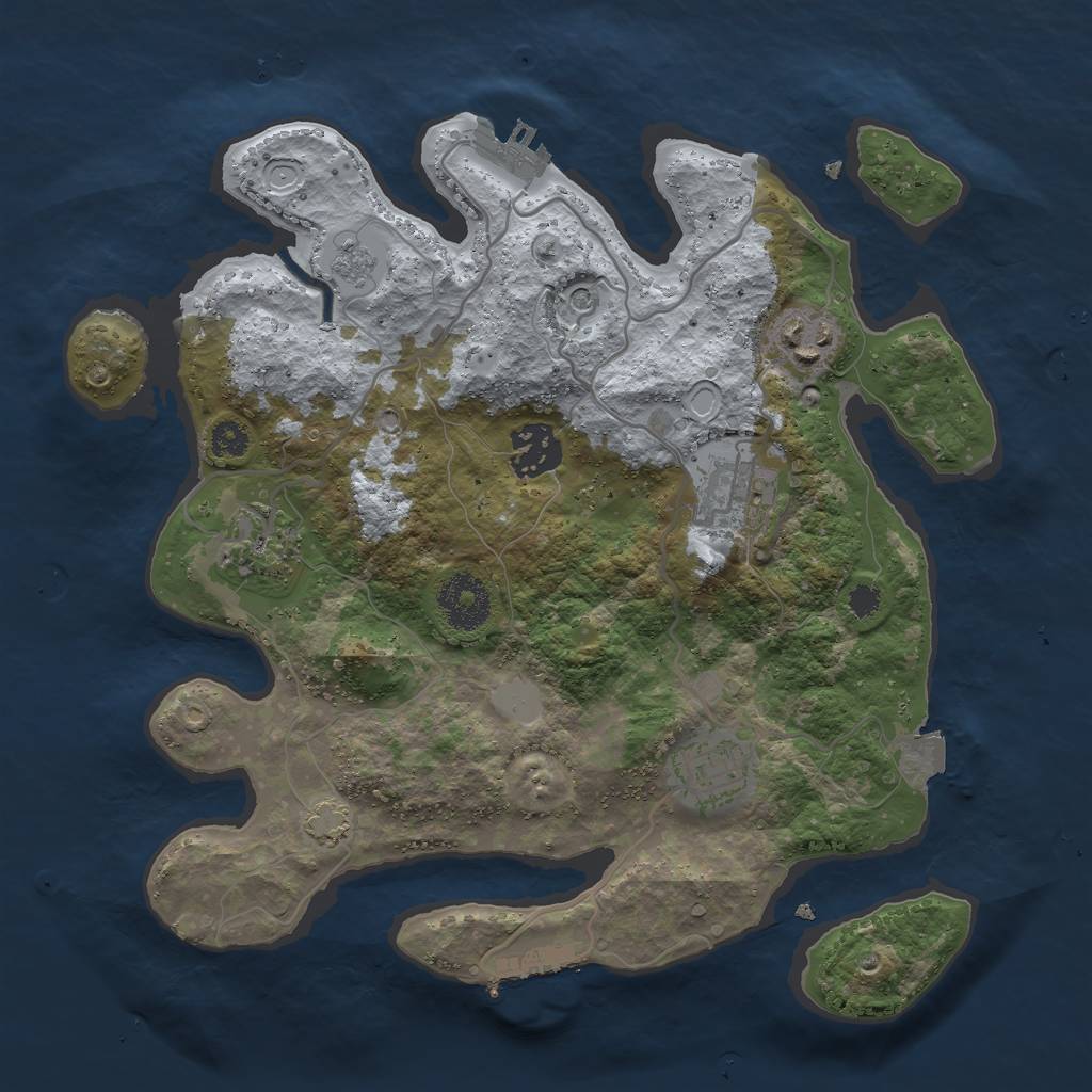 Rust Map: Procedural Map, Size: 3000, Seed: 1865947896, 13 Monuments